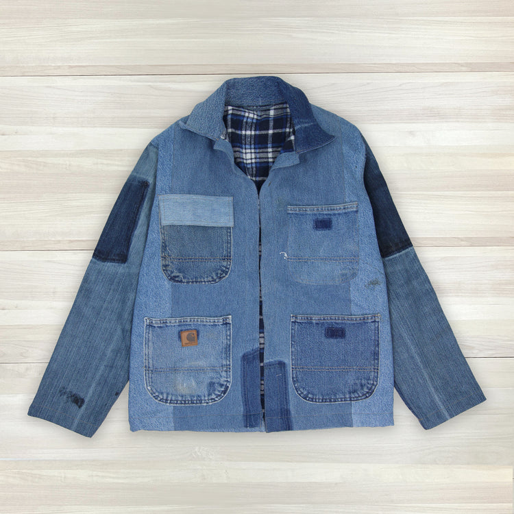 Chore Coat Made From Recycled Work Jeans - Small / Medium Great Lakes Reclaimed Denim