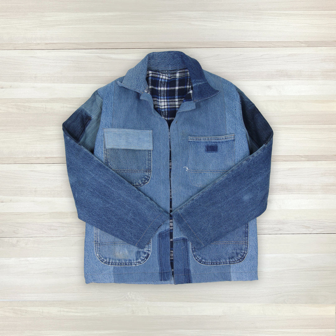 Chore Coat Made From Recycled Work Jeans - Small / Medium Great Lakes Reclaimed Denim