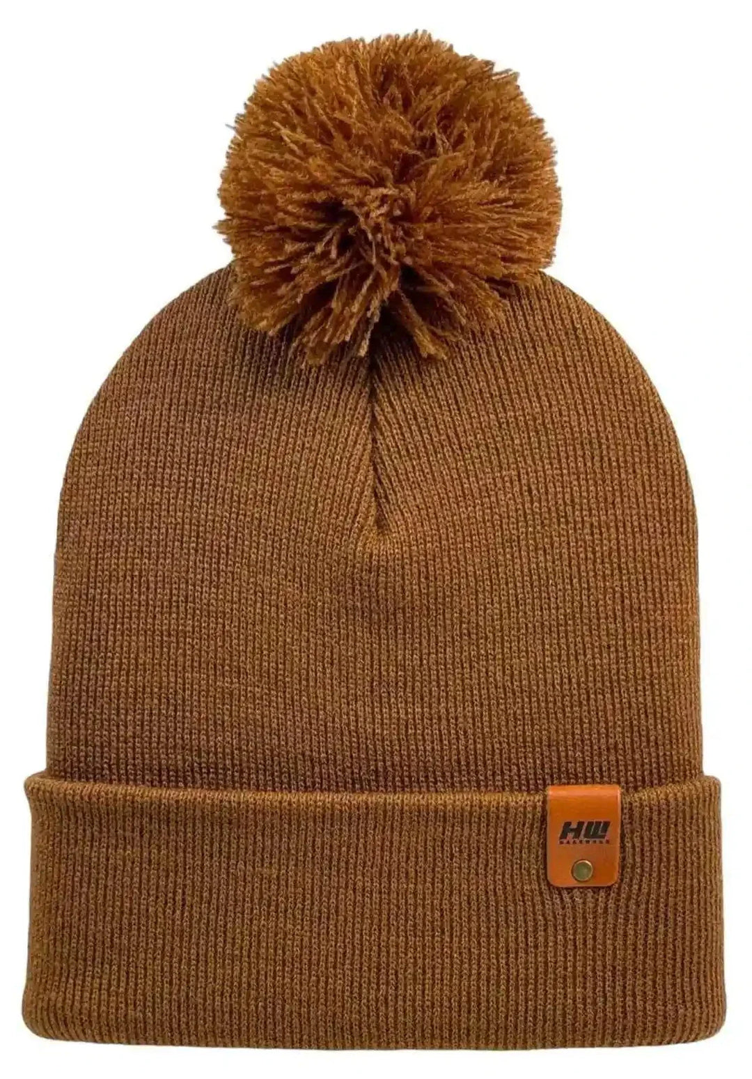 CPP1 HAAKWEAR PomPom Beanie - Made in USA - Camel Brown