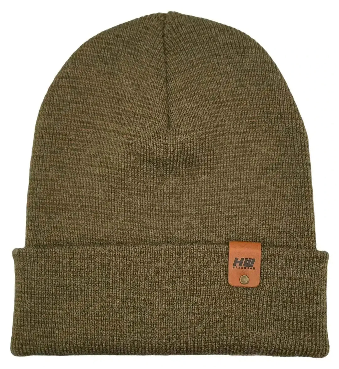HAAKWEAR Classic  Fusion Cuffed Beanie - Brown / Green, Made in USA
