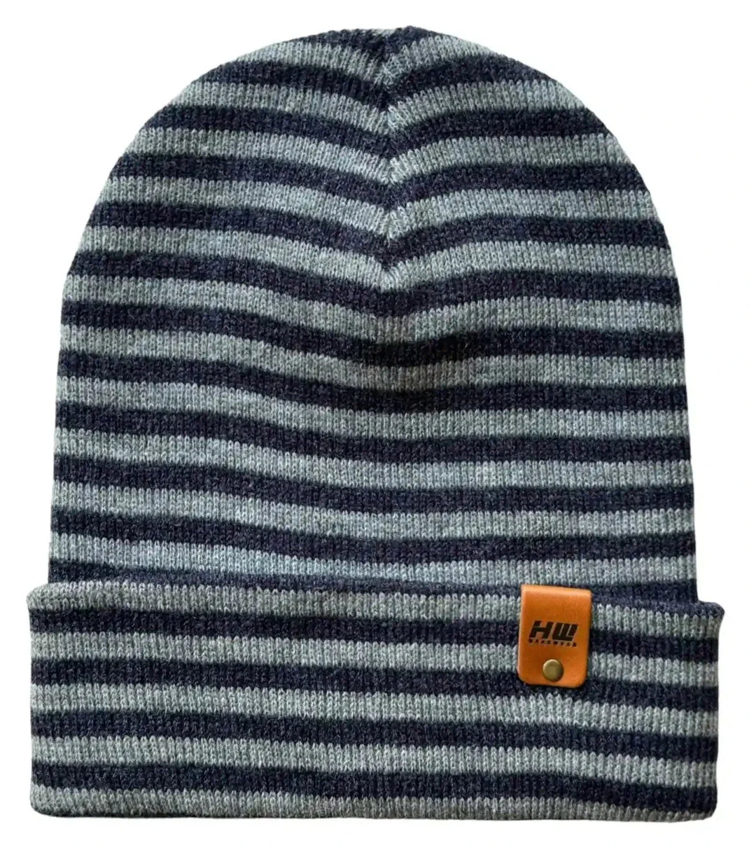 HAAKWEAR Classic RORO Cuffed Beanie / Hat - Gray / Denim, Made in USA