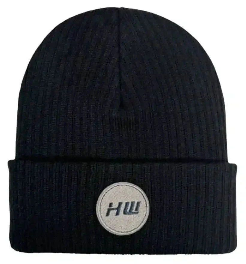 HAAKWEAR Cuffed Wide Ribbed Striped Beanie / Hat, Limited Edition - Made in USA Midnight Black