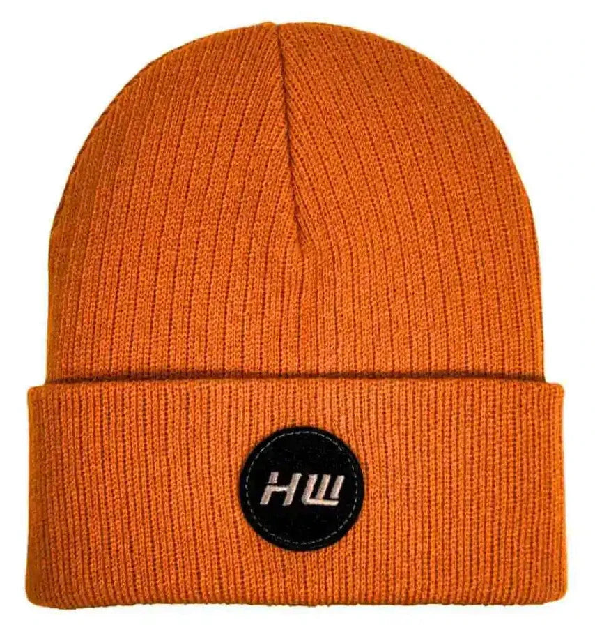 HAAKWEAR Cuffed Wide Ribbed Striped Beanie / Hat, Limited Edition - Made in USA Tiger Orange