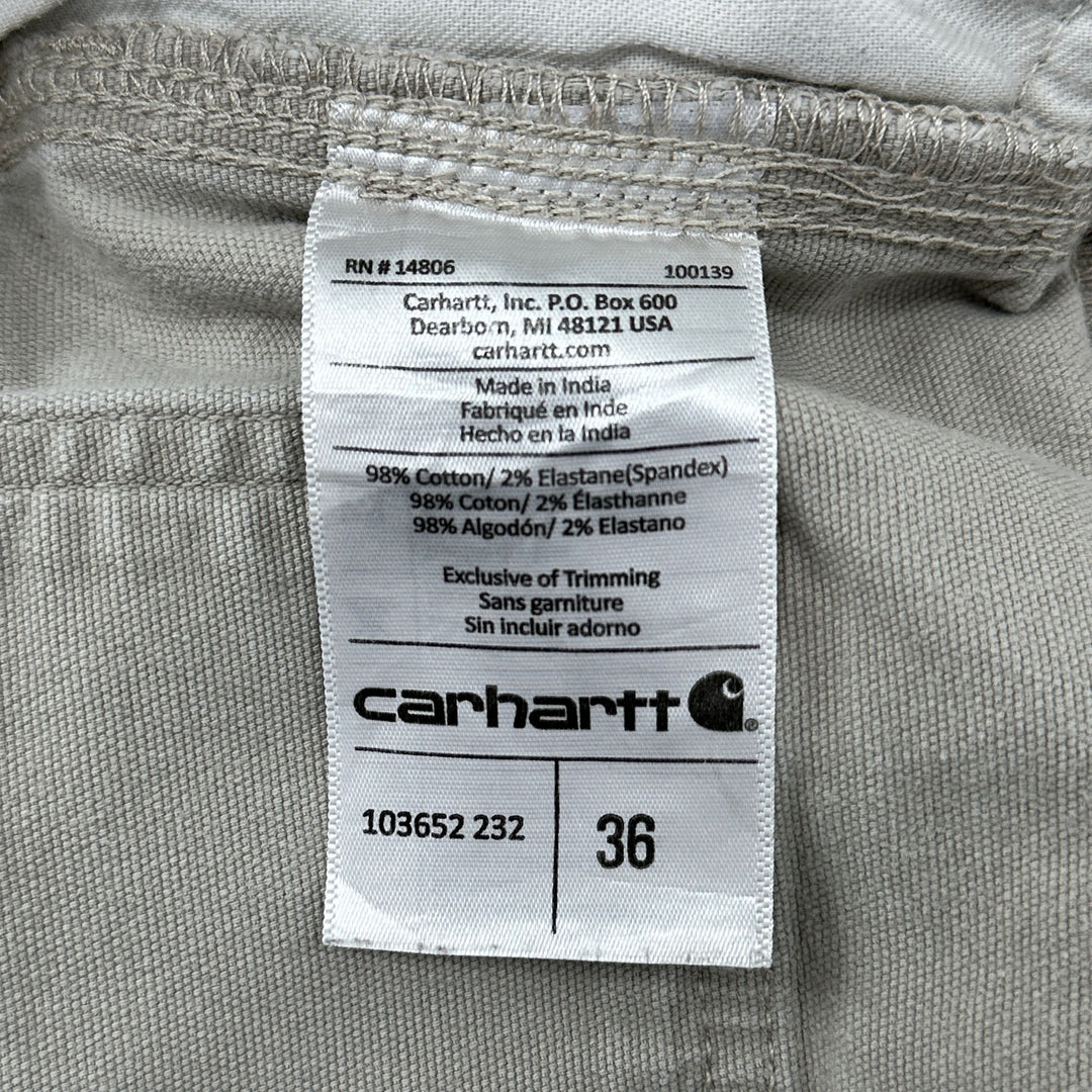 Distressed and Painted Carhartt Shorts - Measures 36x10 Great Lakes Reclaimed Denim