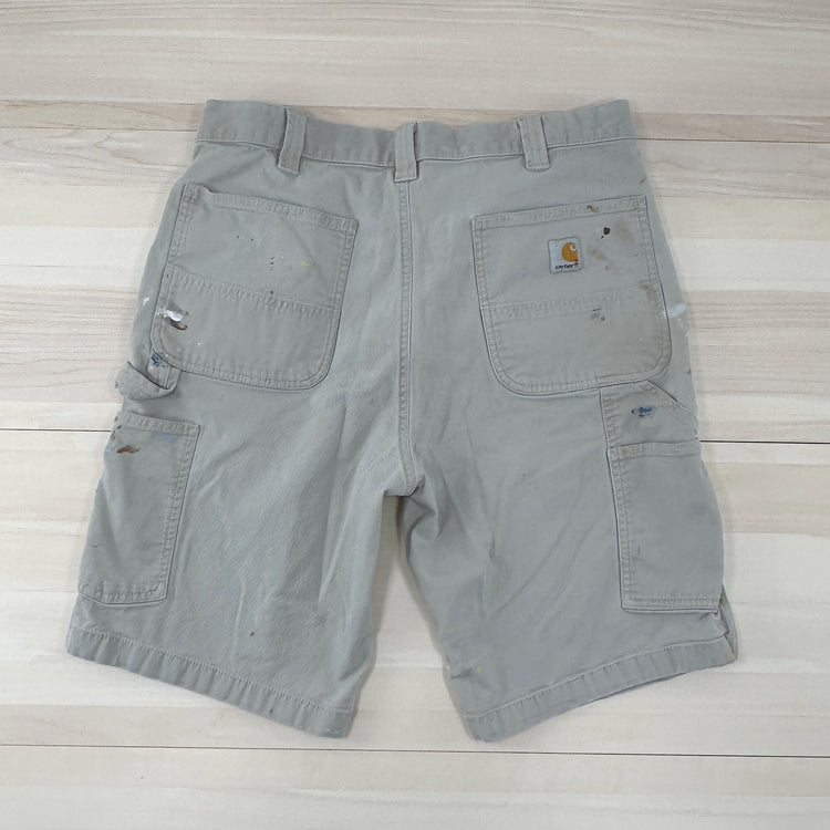 Distressed and Painted Carhartt Shorts - Measures 36x10 Great Lakes Reclaimed Denim