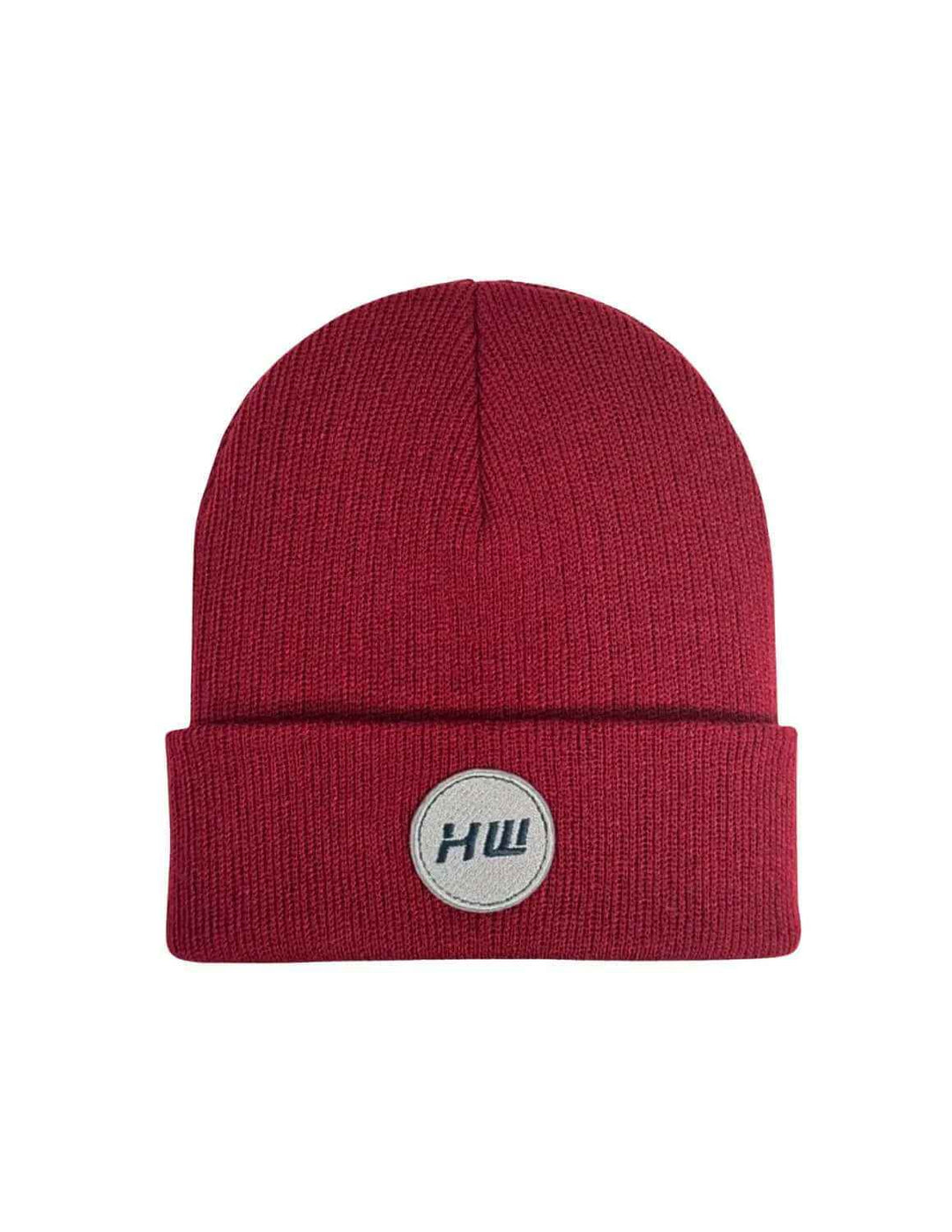 HAAKWEAR Cuffed Wide Ribbed Striped Beanie / Hat, Limited Edition - Made in USA Burnt Maroon