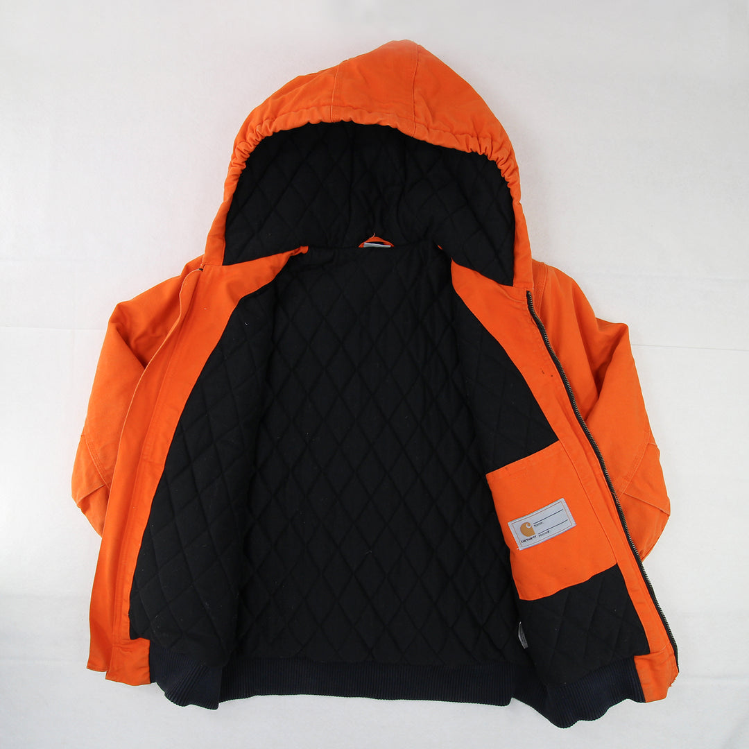Youth Carhartt Orange Duck Active Hooded Jacket Large (14-16)