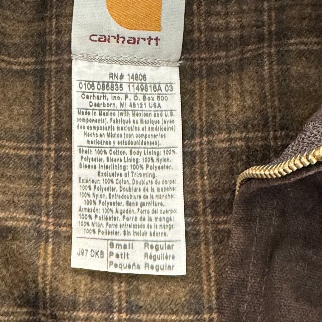 Carhartt J97 DKB Dark Brown Blanket Lined Detroit Jacket NWT - Small Great Lakes Reclaimed Denim