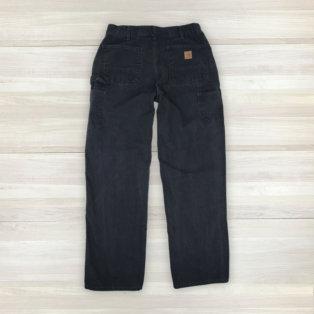 Men's Carhartt B11 BLK Washed Duck Loose Fit Pant- 34x33 Great Lakes Reclaimed Denim