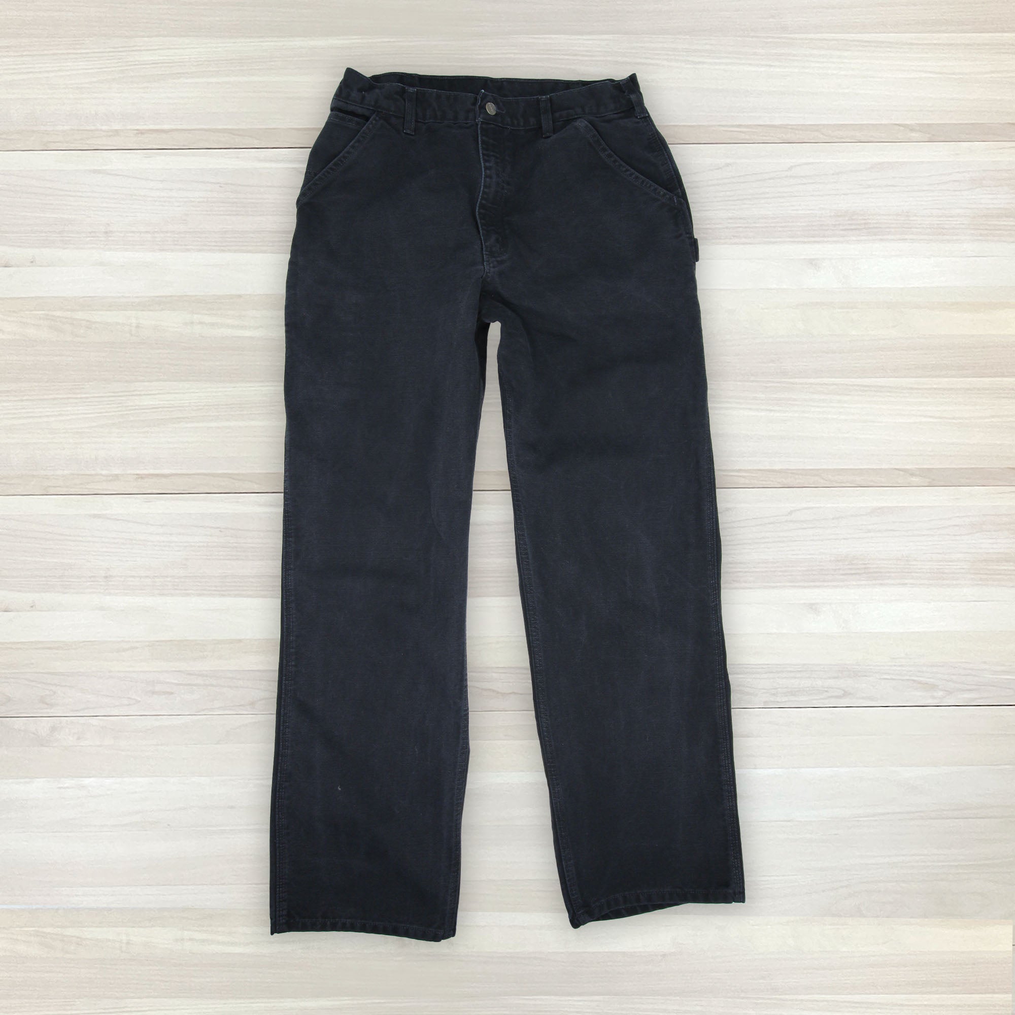 Men's Carhartt B11 BLK Washed Duck Loose Fit Pant- 34x33 Great Lakes Reclaimed Denim