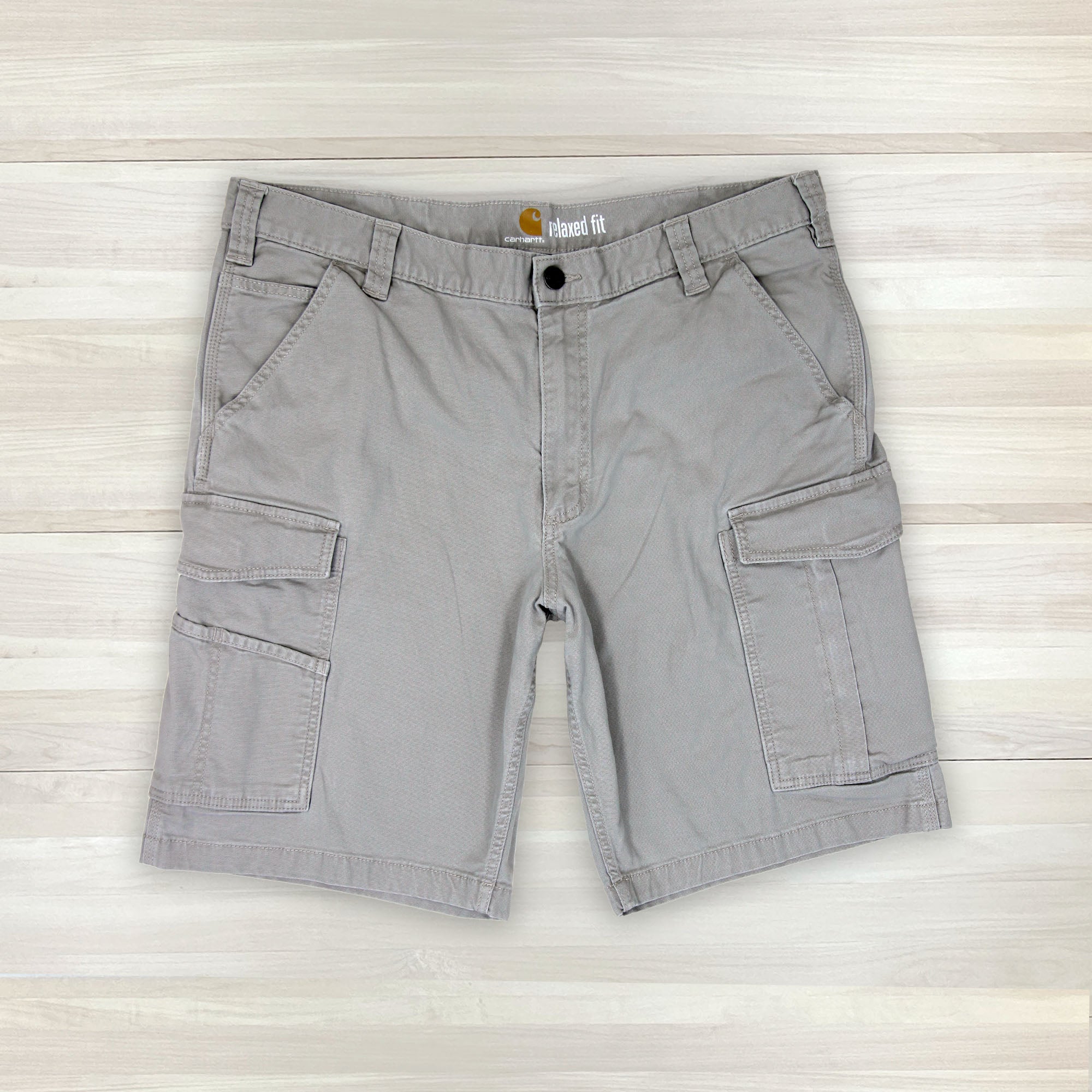 Men's Carhartt Relaxed Fit Canvas Shorts - Size 38 Great Lakes Reclaimed Denim