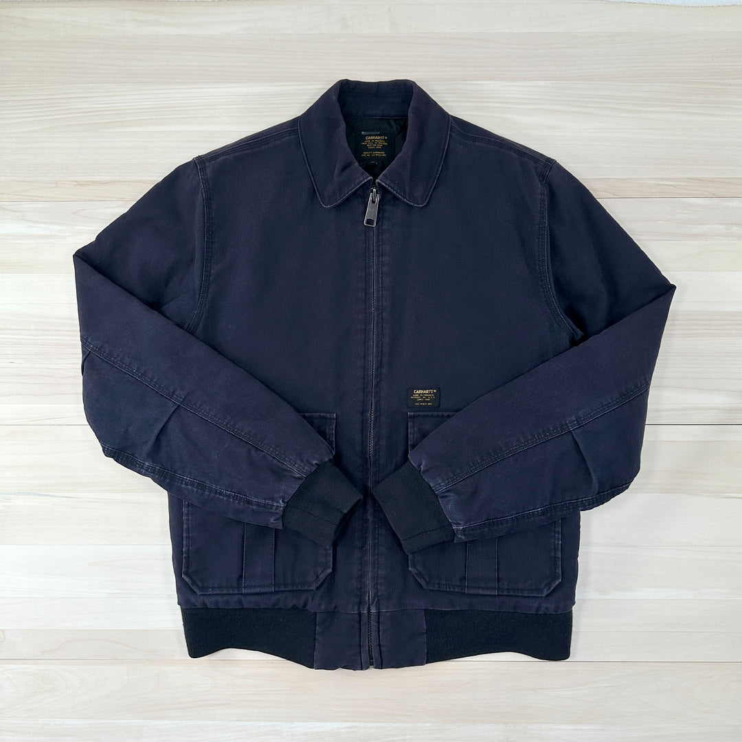 Men's Carhartt WIP Aviation Bomber Jacket - Medium Great Lakes Reclaimed Denim