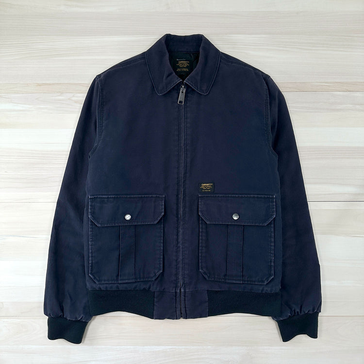 Men's Carhartt WIP Aviation Bomber Jacket - Medium Great Lakes Reclaimed Denim