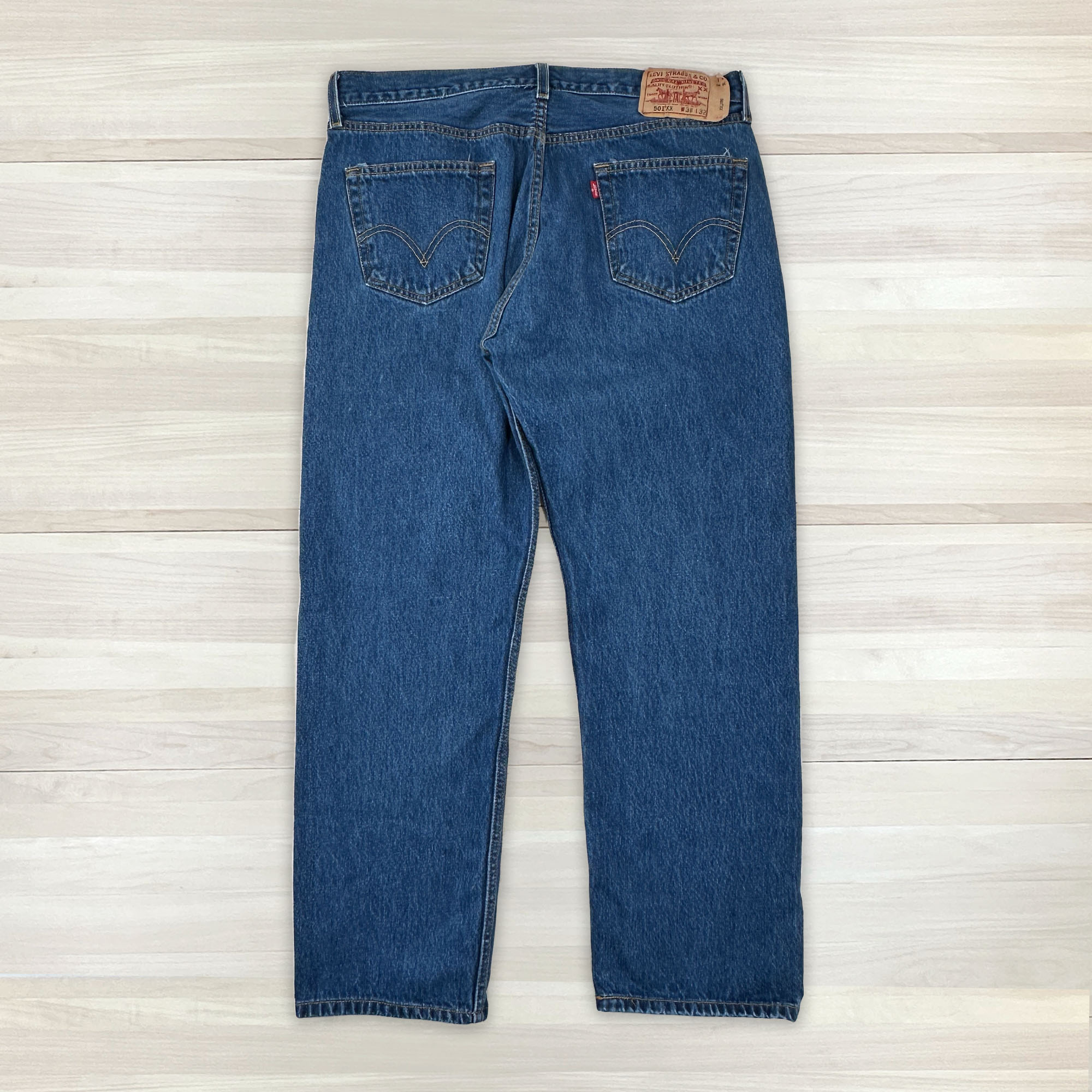 Men's Levi's 501xx Straight Leg Jeans - Tagged 38x32 / Measures: 35x30 Great Lakes Reclaimed Denim