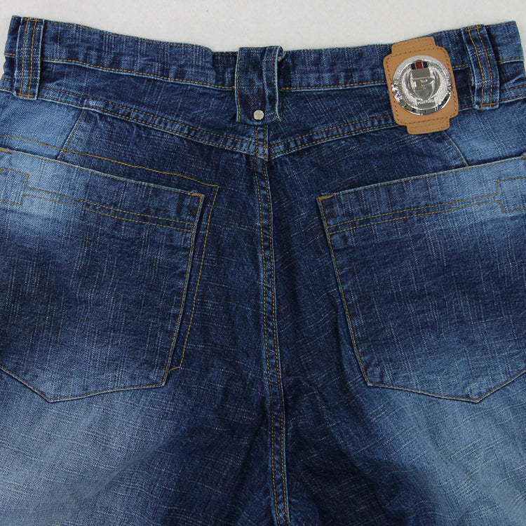 Men's Phat Farm Two-tone Sandblasted Baggy Jeans 34x33 Great Lakes Reclaimed Denim