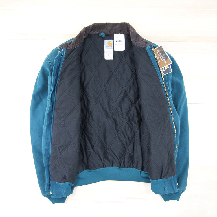 Men's Vintage Carhartt J14 DTL (Dark Teal) Santa Fe Jacket NWT - 2XL Great Lakes Reclaimed Denim