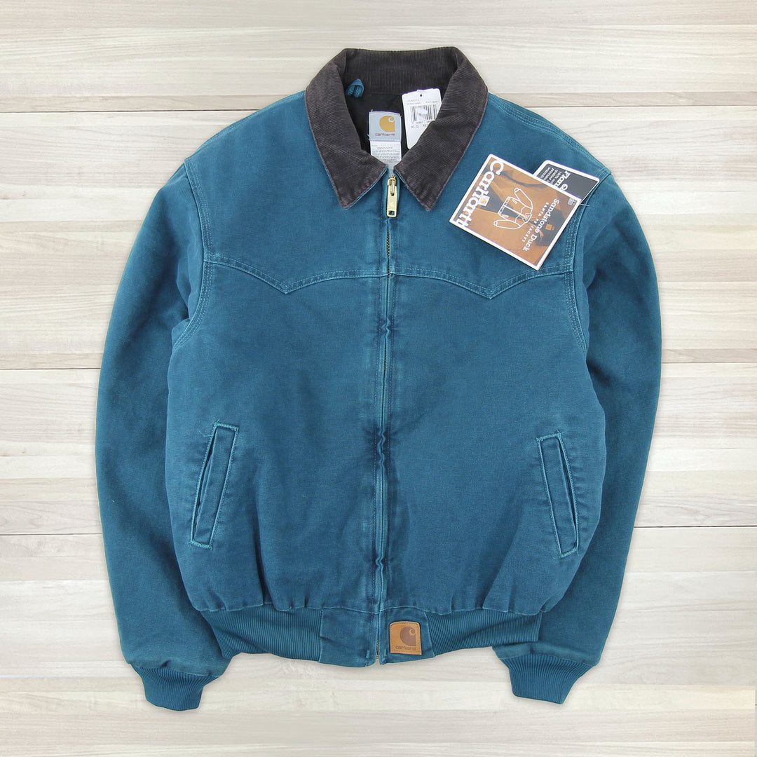 Men's Vintage Carhartt J14 DTL (Dark Teal) Santa Fe Jacket NWT - XL Great Lakes Reclaimed Denim