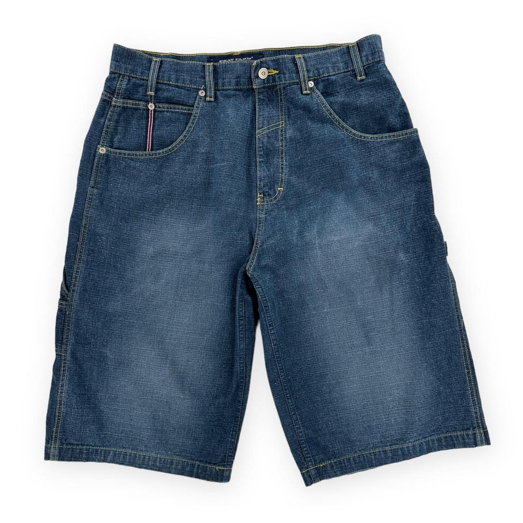Vintage '90s Phat Farm Baggy Shorts - Men's 36 Great Lakes Reclaimed Denim