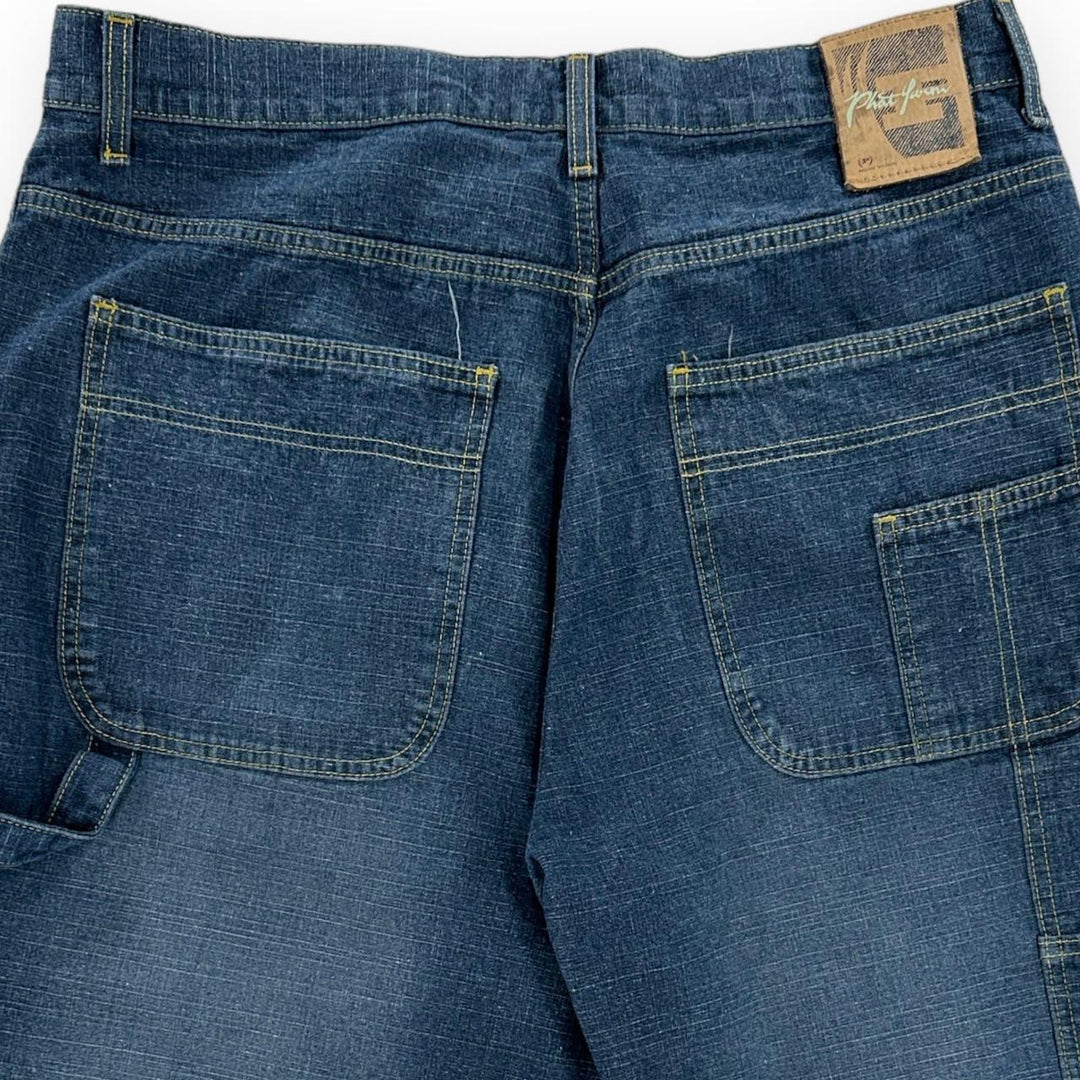Vintage '90s Phat Farm Baggy Shorts - Men's 36 Great Lakes Reclaimed Denim