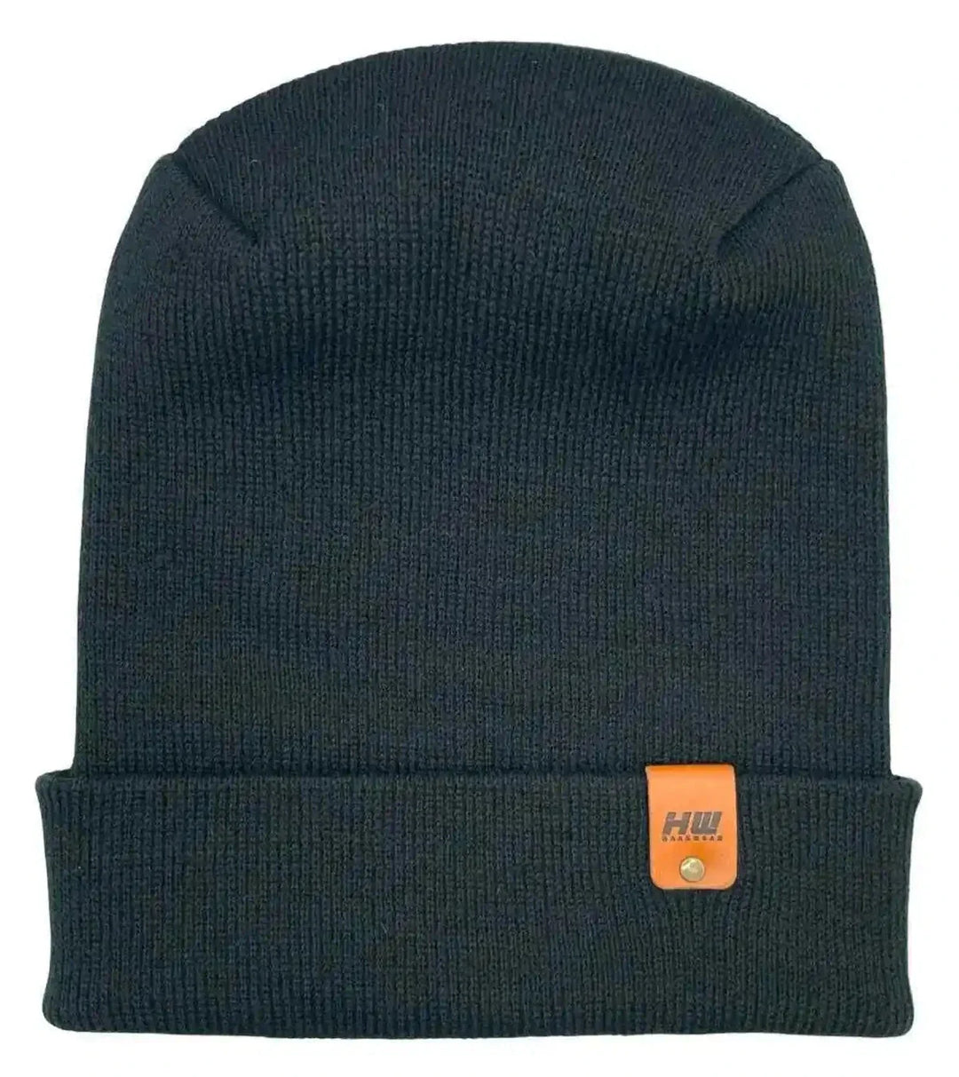 NEW HAAKWEAR H-Stitch Cuffed Beanie - Designed and Made in USA - Charcoal Black