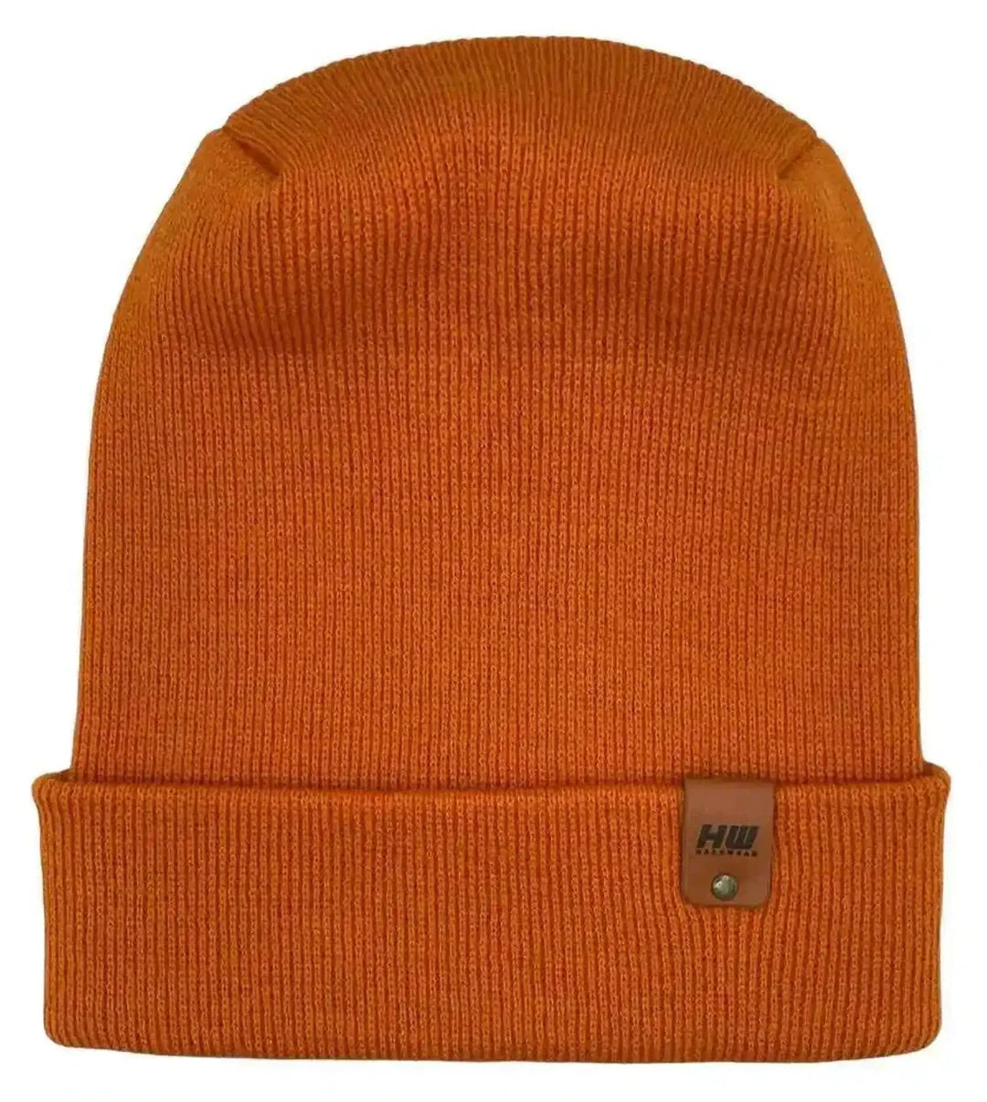 NEW HAAKWEAR H-Stitch Cuffed Beanie - Designed and Made in USA (Patented Design) - Tiger Orange