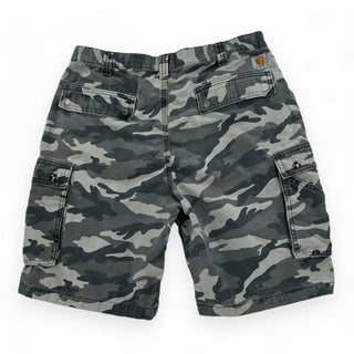 Carhartt Relaxed Fit Camo Canvas Shorts - Size 36 (34" Waist) Great Lakes Reclaimed Denim