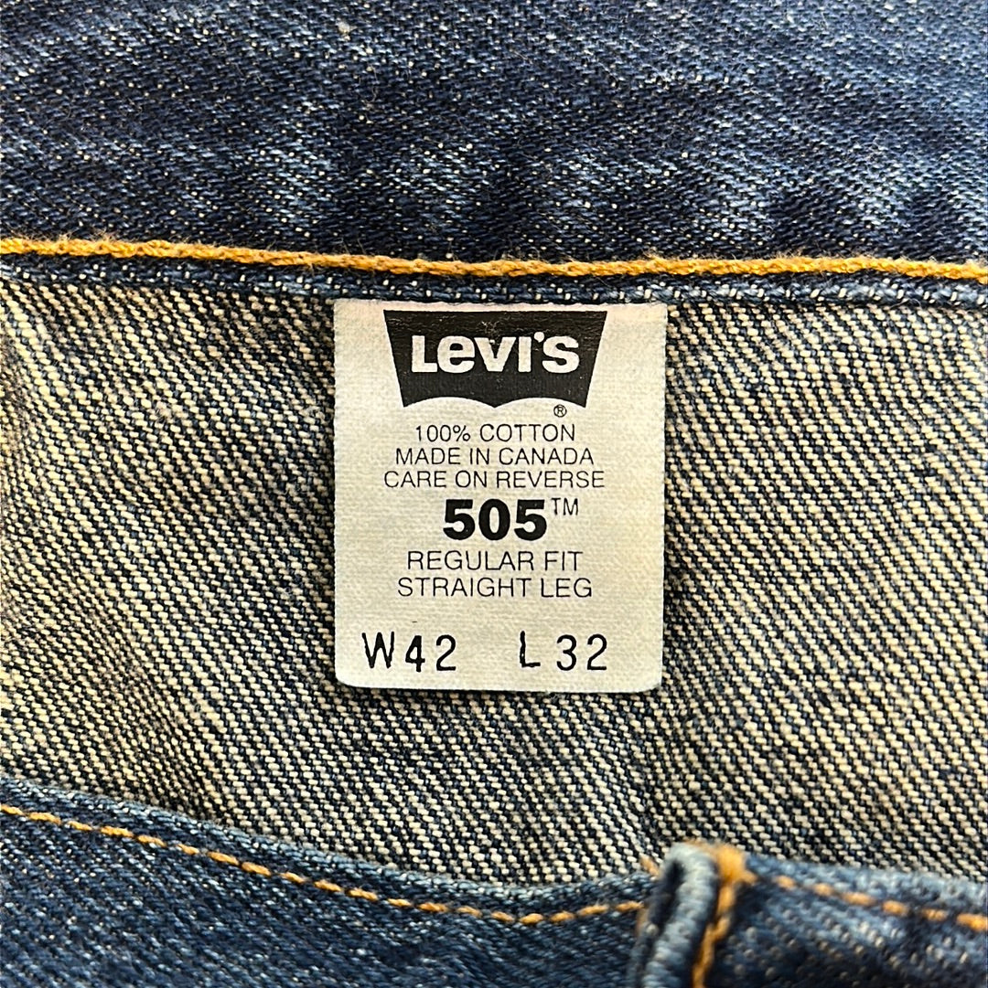 Vintage Levi's 505 Straight Leg - 42x32 Great Lakes Reclaimed Denim