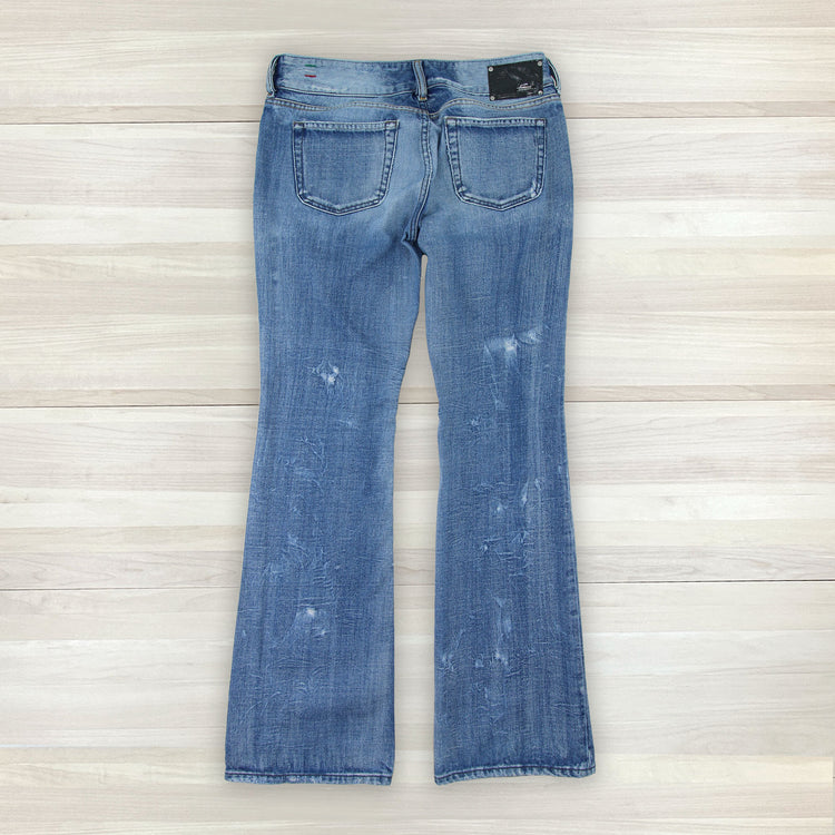 Women's Diesel Y2K Louvely Distressed Bootcut Jeans - 31x34 Great Lakes Reclaimed Denim