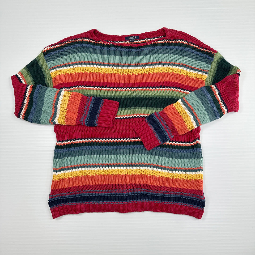 Chaps Women's Striped Cotton Blend Sweater - 2XL