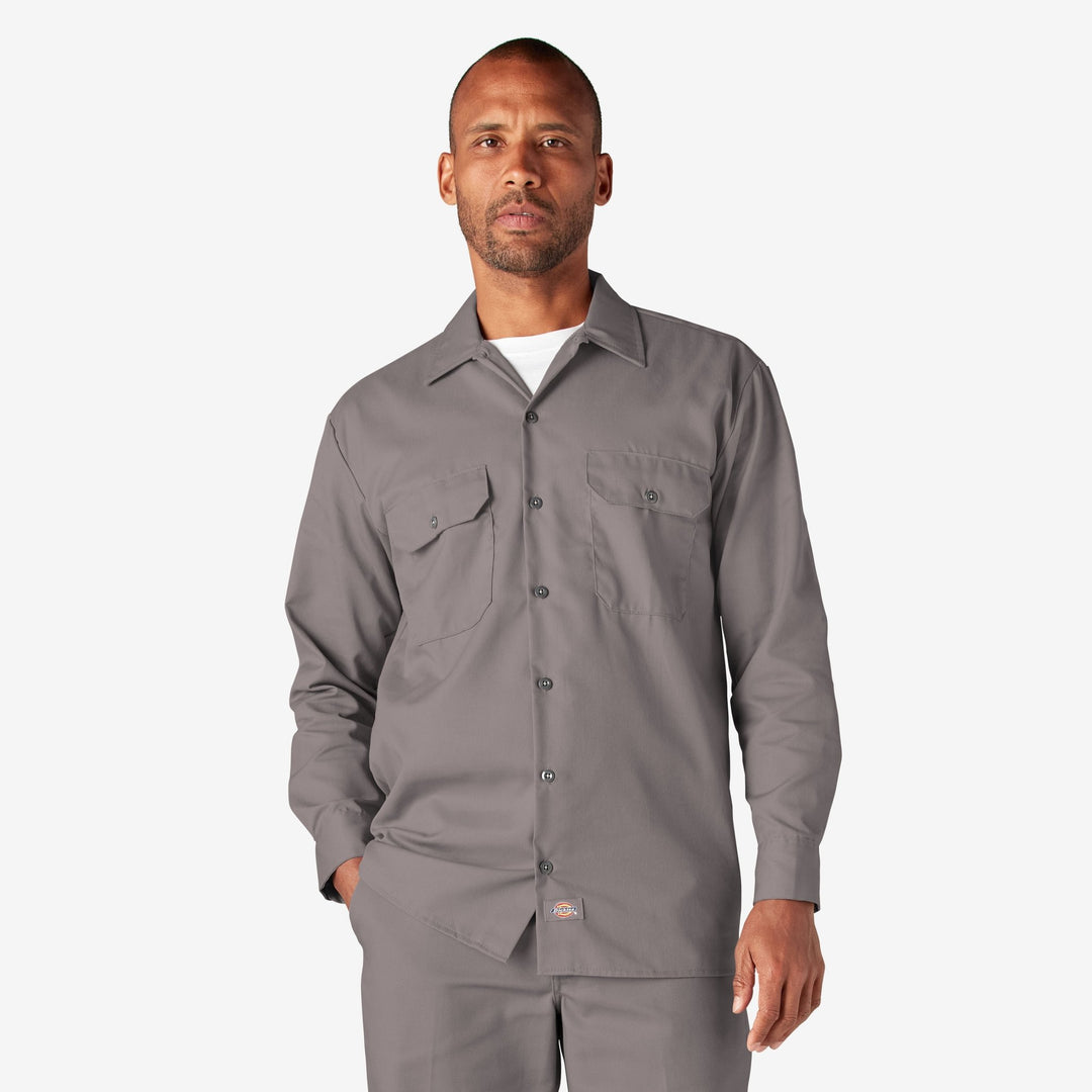 Dickies Shirts SKU: dickies-long-sleeve-work-shirt-57417 - Great Lakes Reclaimed Denim