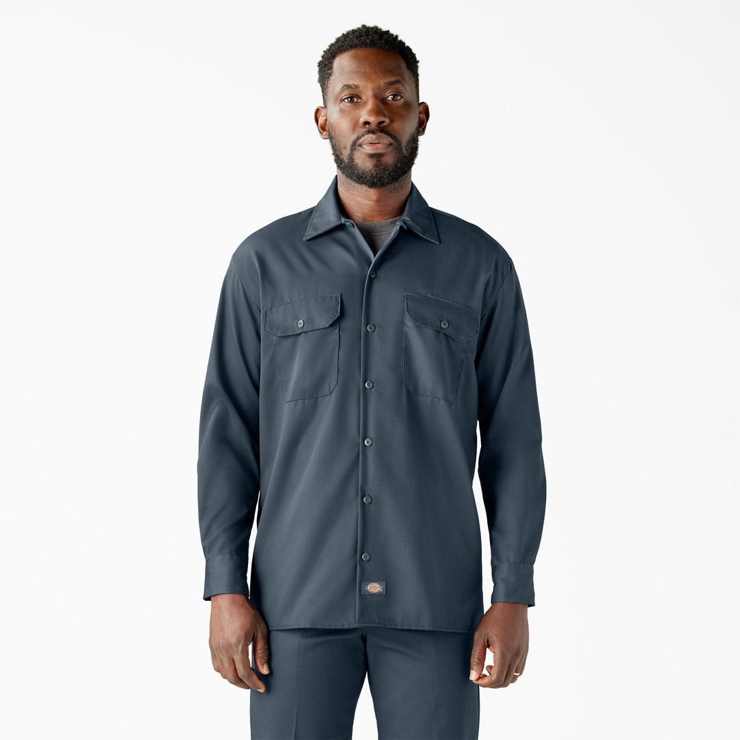 Dickies Shirts SKU: dickies-long-sleeve-work-shirt-57454 - Great Lakes Reclaimed Denim