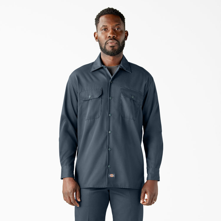 Dickies Shirts SKU: dickies-long-sleeve-work-shirt-57454 - Great Lakes Reclaimed Denim