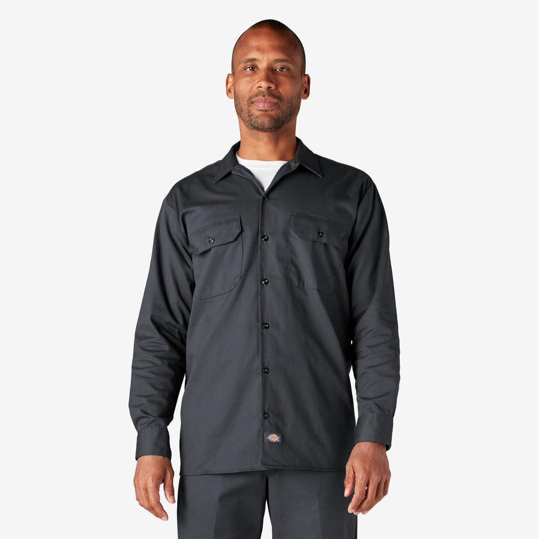 Dickies Shirts SKU: dickies-long-sleeve-work-shirt-57455 - Great Lakes Reclaimed Denim