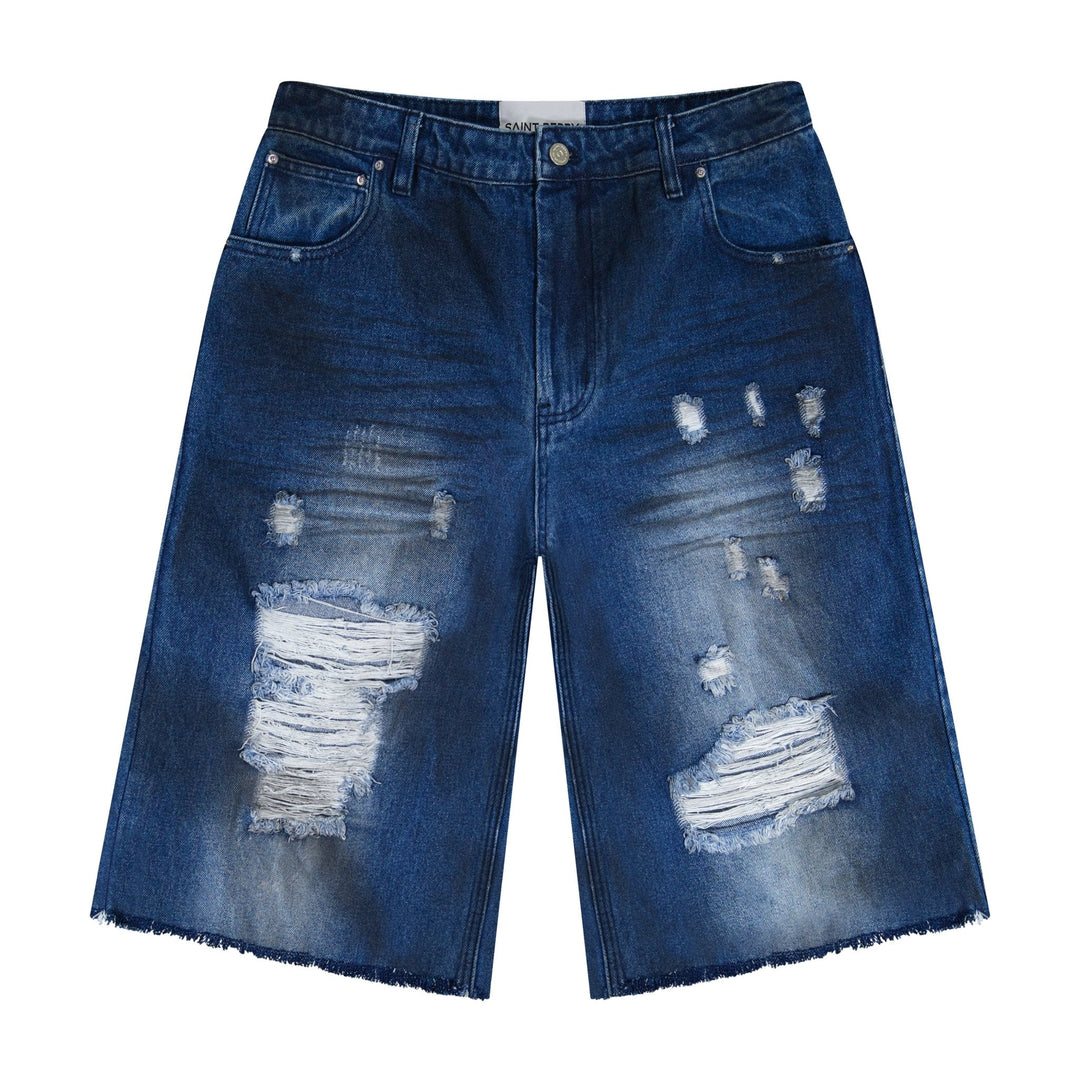 Saint Perry Distressed effect short denim