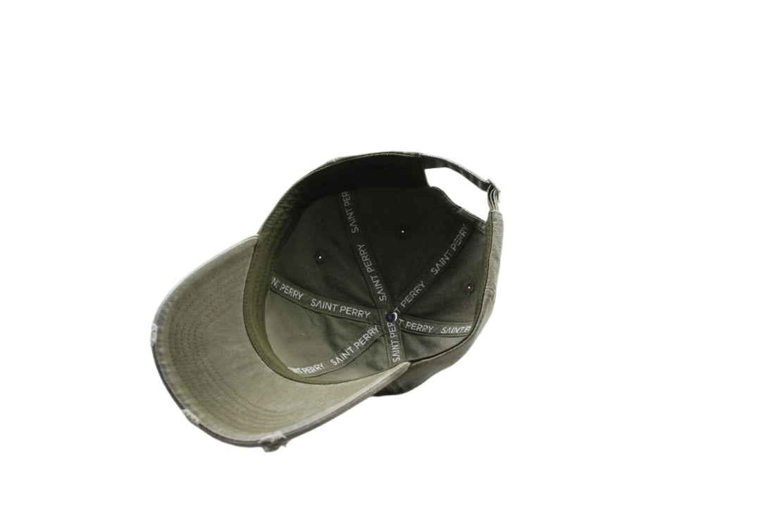 Saint Perry Distressed Olive Green Cap