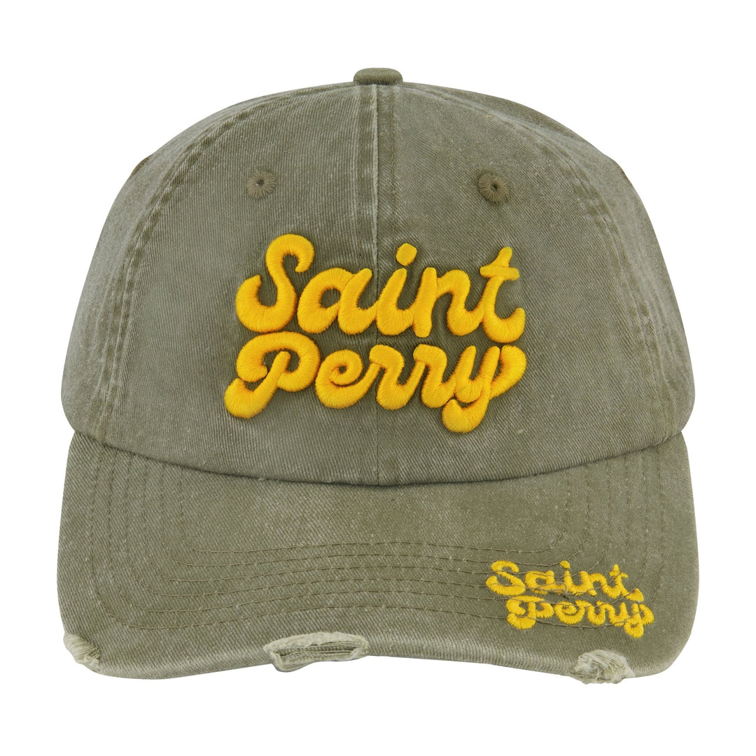 Saint Perry Distressed Olive Green Cap