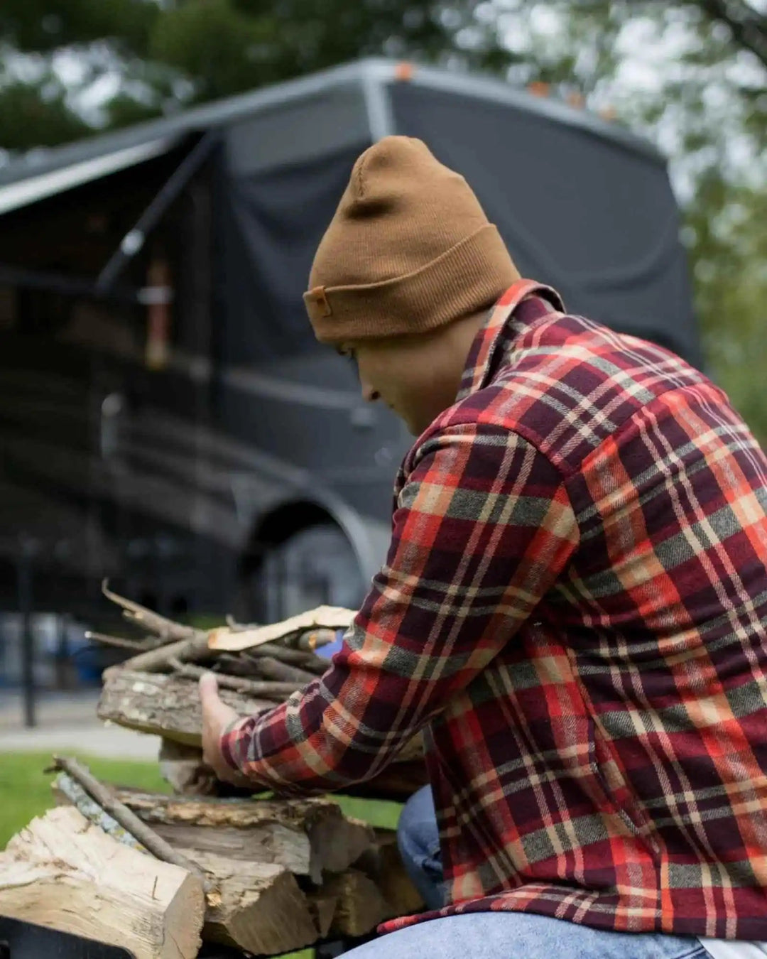 HAAKWEAR USA Beanies SKU: HWCCTS1BR - Great Lakes Reclaimed Denim