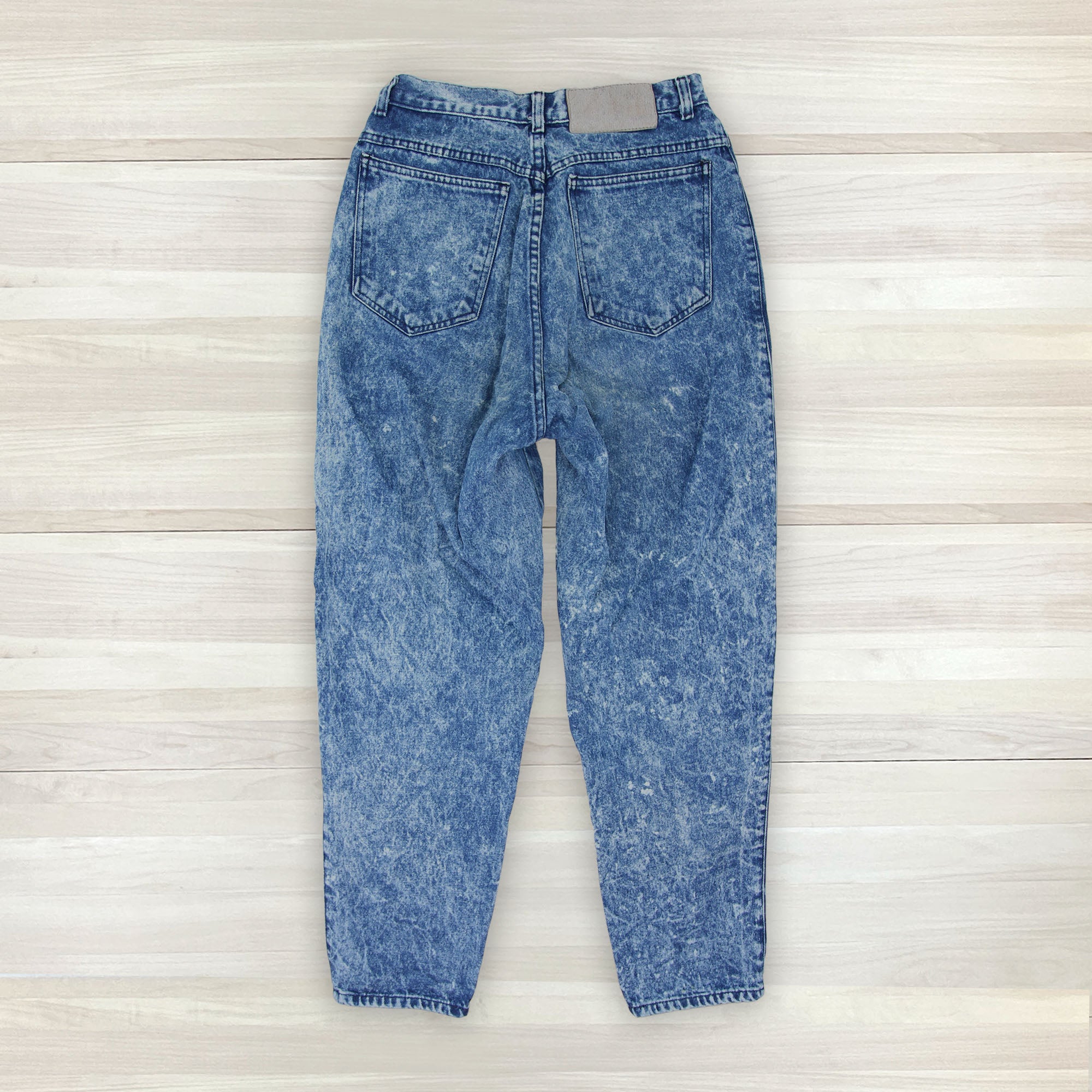 Women's Vintage Bonjour High Rise Tapered Acid Wash Jeans - 28 Waist - 0
