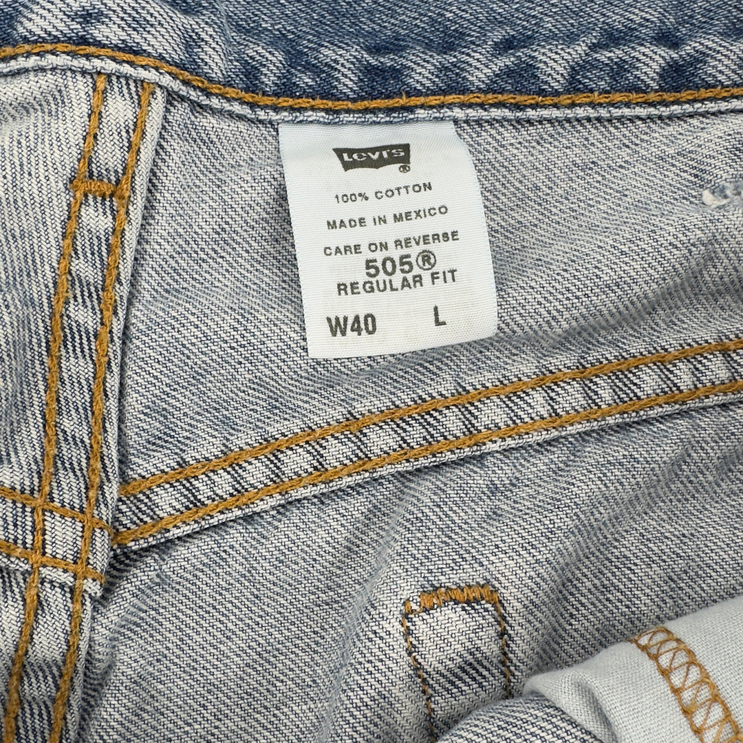 Men's Vintage Blue Levi's 505 Shorts - 38 Waist