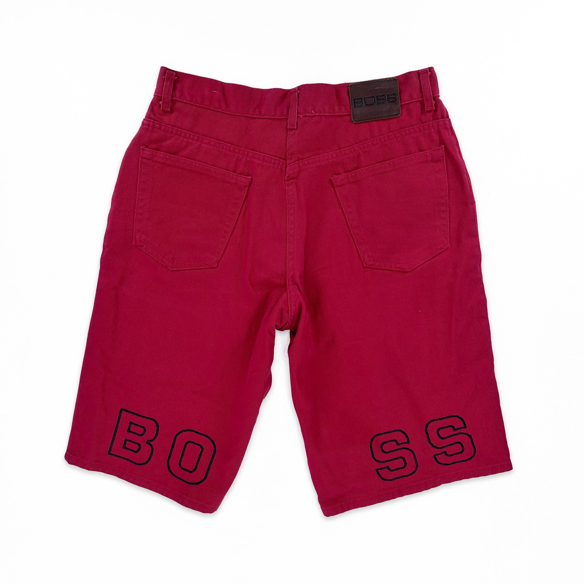 Vintage Boss Denim Spell Out Shorts - 34 Great Lakes Reclaimed Denim
