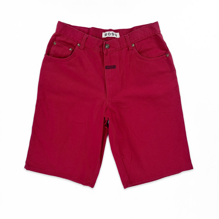 Vintage Boss Denim Spell Out Shorts - 34 Great Lakes Reclaimed Denim