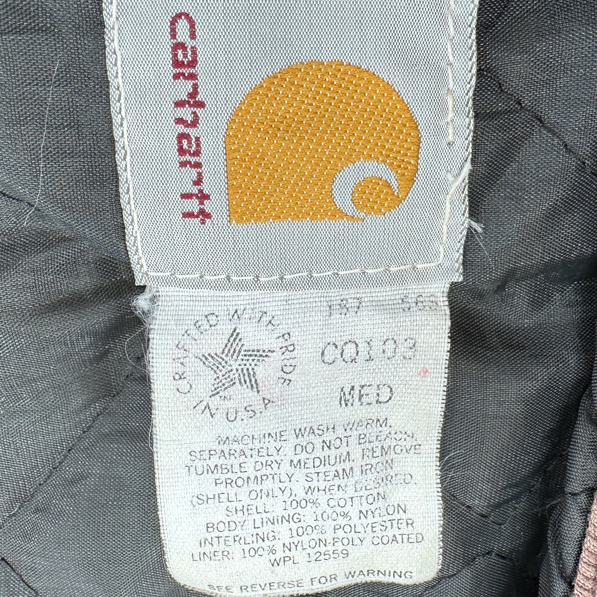 Vintage 1987 Carhartt CQ103 Duck Hunting Jacket - USA - Medium