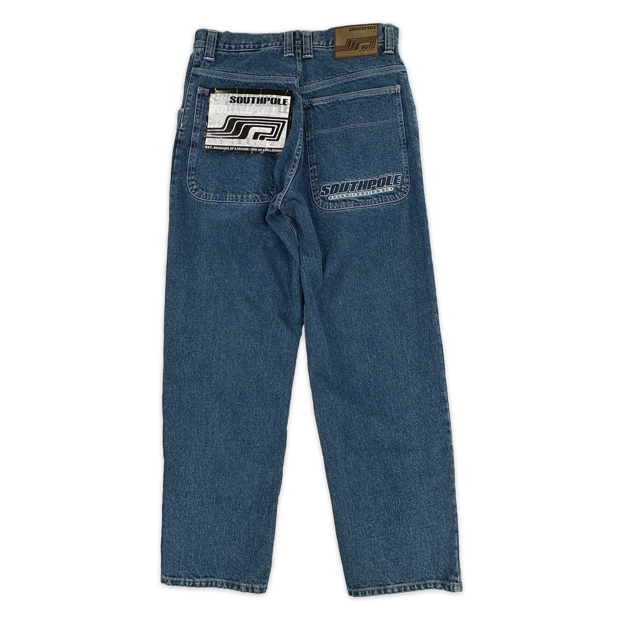 Men's Blue Vintage South Pole Wide Leg Baggy Skater Jeans  - 34 - 0