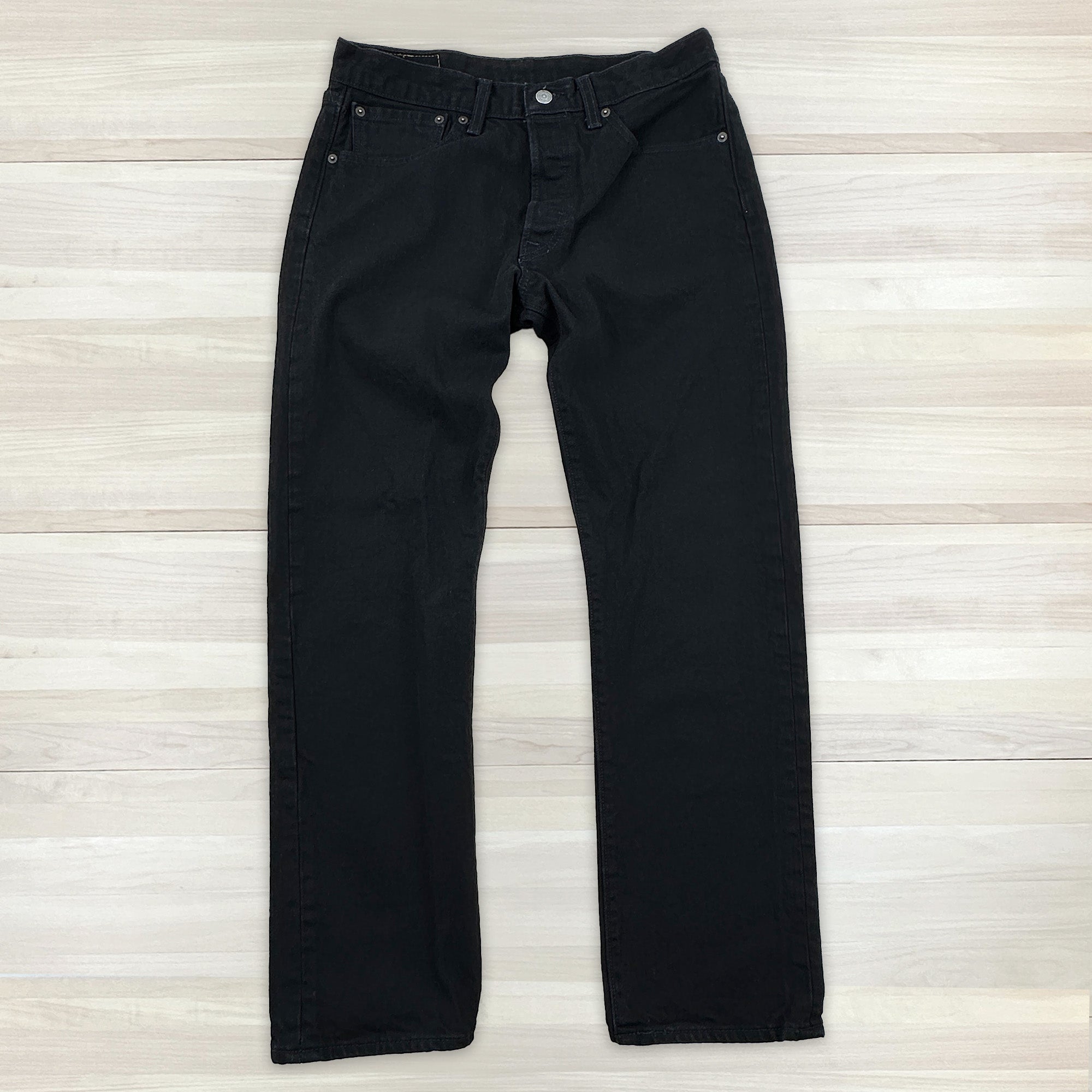 Men's Black Levi's 501 Straight Leg Jeans - Tagged: 31x30 / Measures 30x29