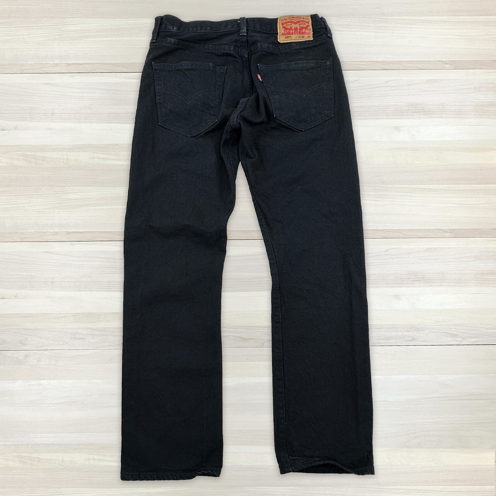 Men's Black Levi's 501 Straight Leg Jeans - Tagged: 31x30 / Measures 30x29 - 0