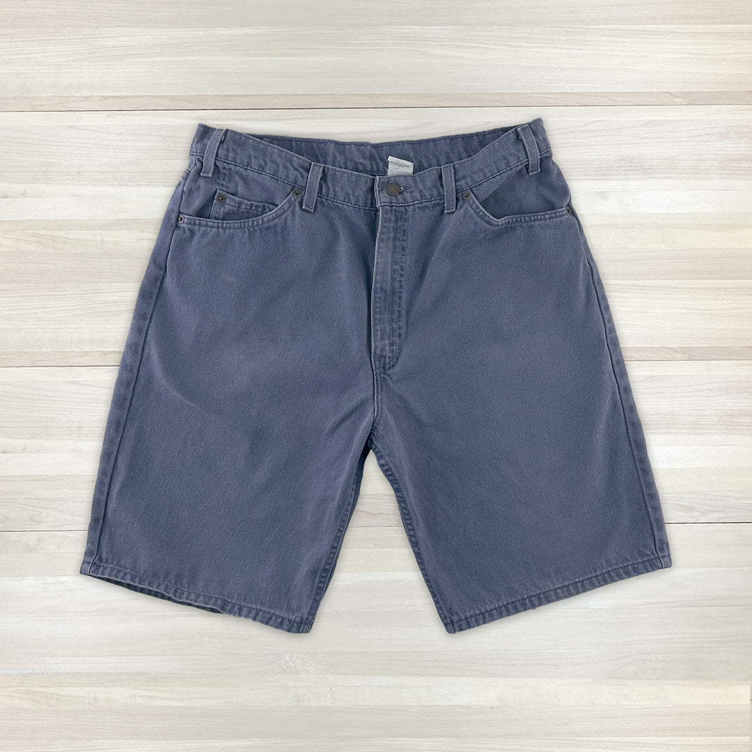 Men's Vintage Purple Levi's 550 Orange Tab Shorts - Measures 35x10
