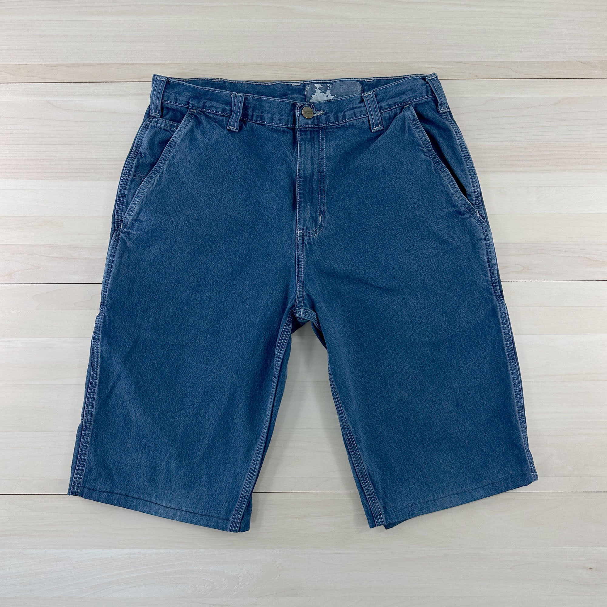 Men's Blue Carhartt Denim Carpenter Work Shorts - 32x12-1