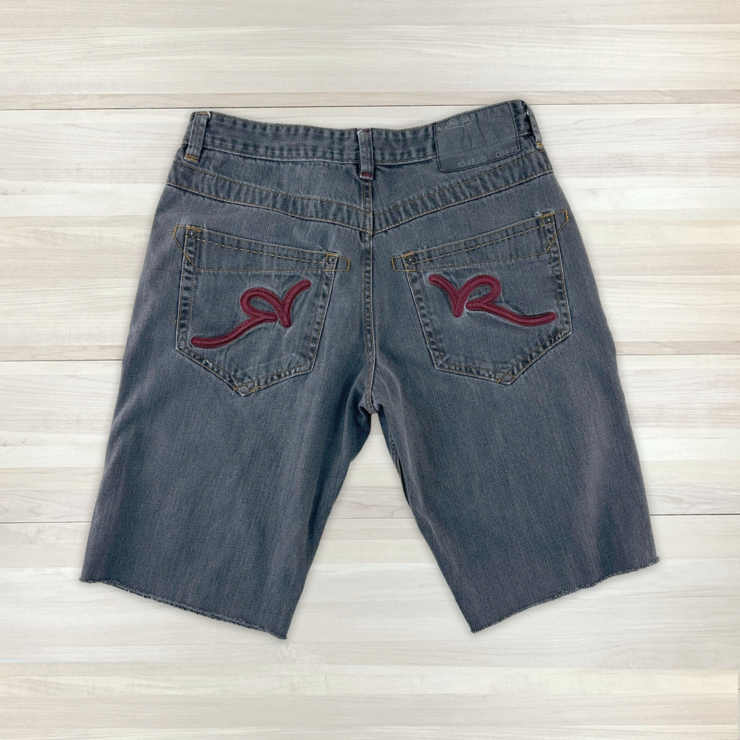 Men's Vintage Blue Rocawear Baggy Cutoff Shorts - Measures 36x13