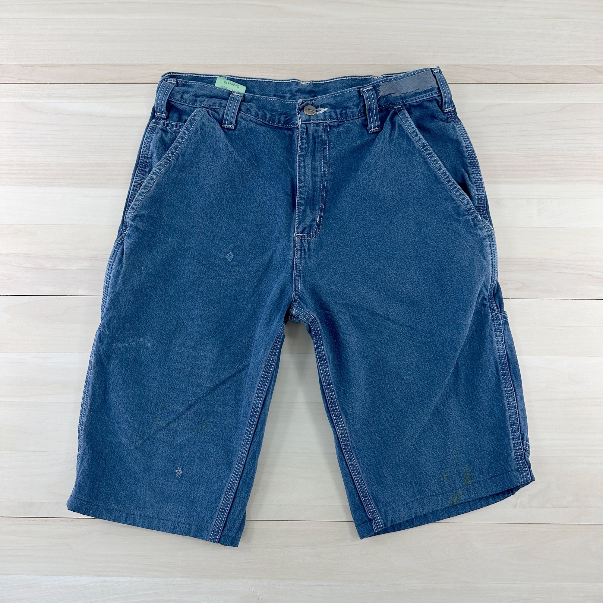 Men's Blue Carhartt Denim Carpenter Work Shorts - 30x12-1