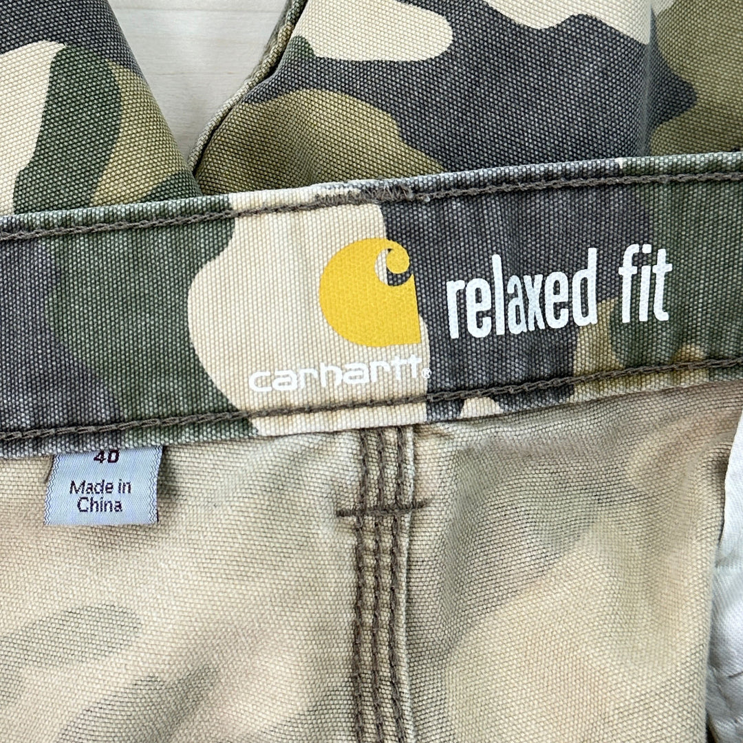 Carhartt Relaxed Fit Camo Canvas Shorts - Size 40 (38" Waist)